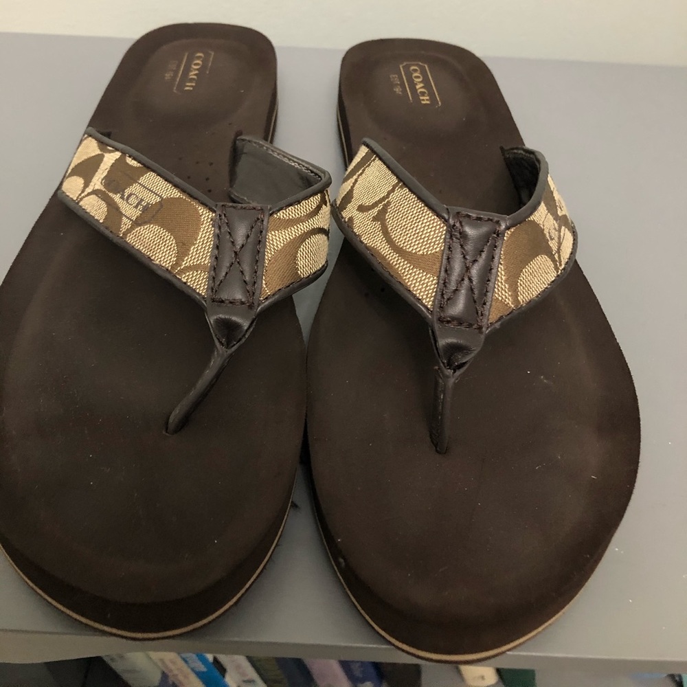 Coach flip flops.